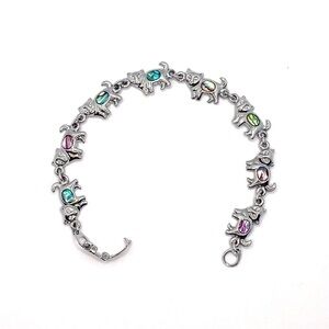 Bracelet Cats Links Silver Tone 7.25”